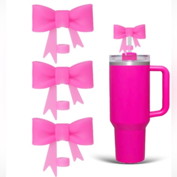 Stanley Pink Bow Straw Holder - Picture 1 of 2